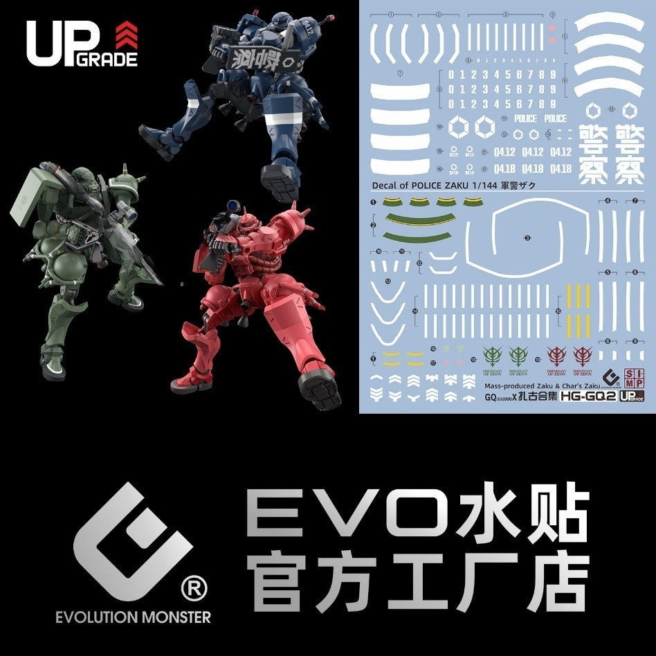 20250721 EVO Water Slide Decal for HG 1/144 GQuuuuuuX series Mass-produced Char's Police  Zaku (Kits not included) EVOHG043