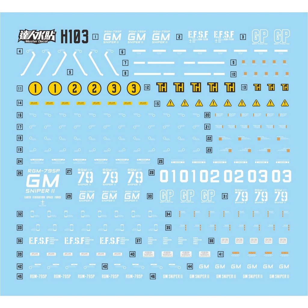 MASTER Water Slide Decal H103 for HG HGUC 1/144 RGM-79SP GM Sni per 2