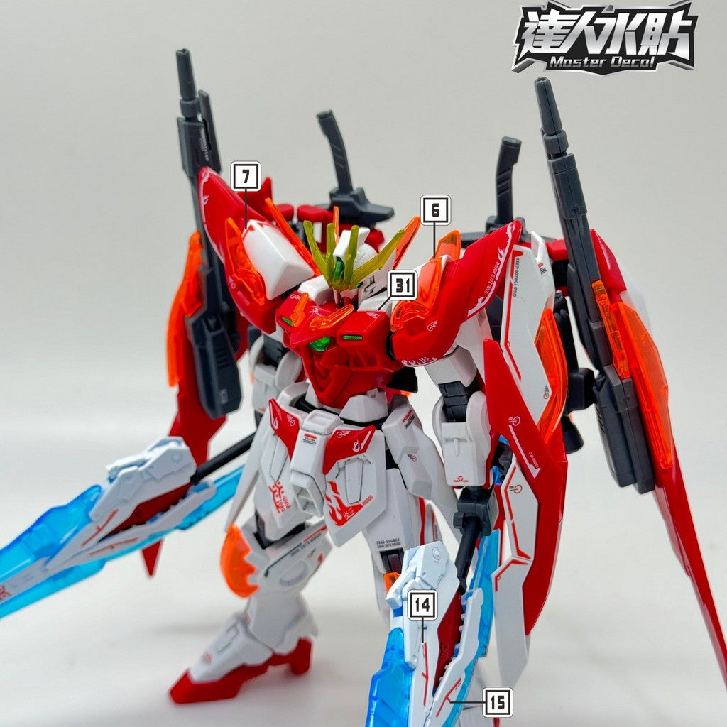 MASTER Water Slide Decal H104 for HG HGBF 1/144 Wing Zero Honoo