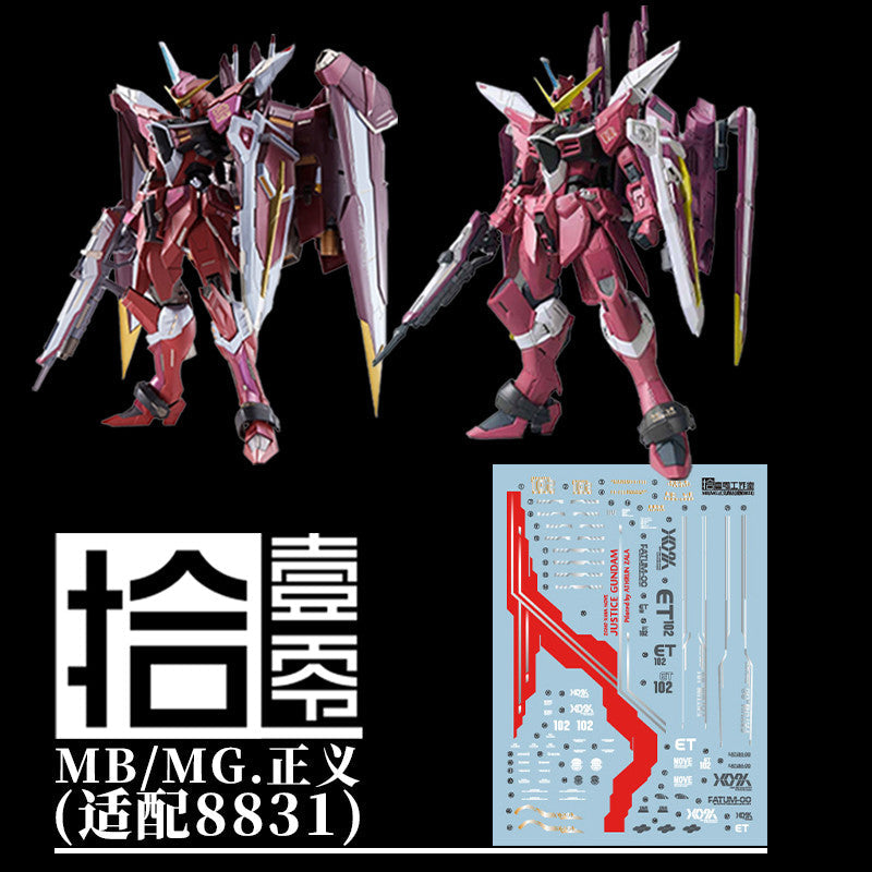 1010 Water Slide Decal for 1/100 MB 8831 MG Justice (Not include model or kits) 1010MG046
