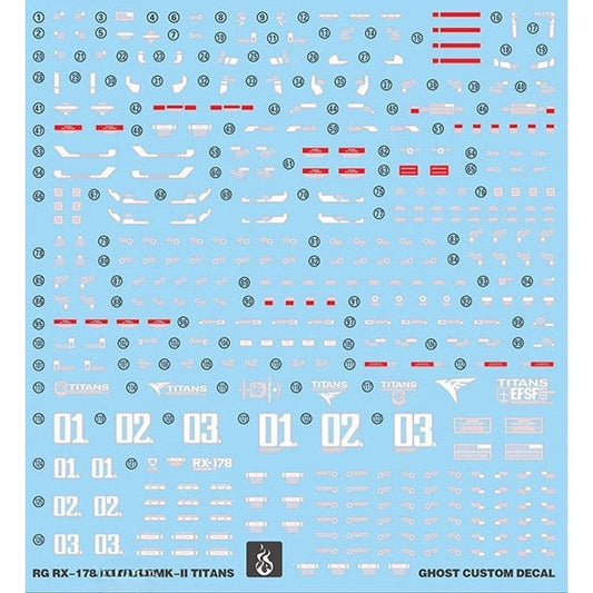 YAN FLAME Water Slide Decal GHOST RG 1/144 MK2 Titans MK-II Fluo (YANRG031) 20250721