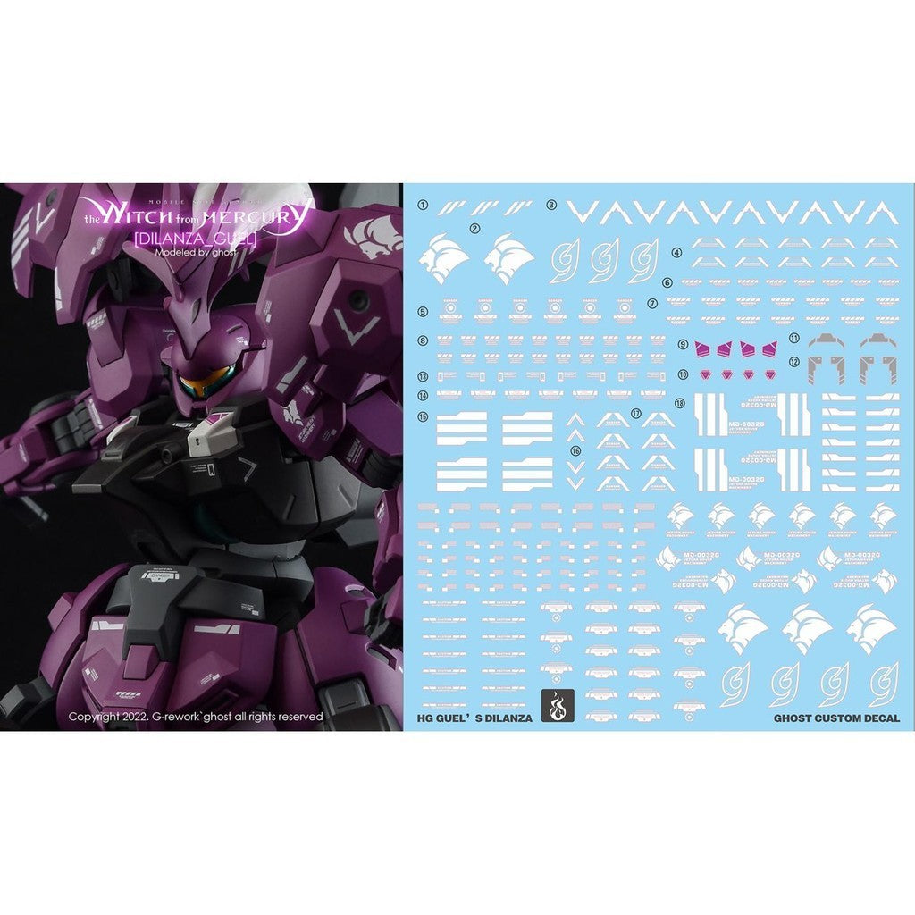 YAN FLAME Water Slide Decal GHOST HG HG TWFM Guel's dilanza Fluo (YANHG088) 20250721