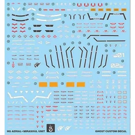 YAN FLAME Water Slide Decal GHOST HG TWFM AERIAL Fluo (YANHG003) 20250721