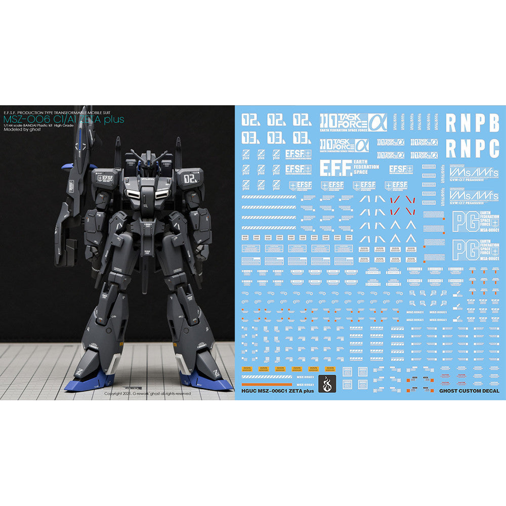 YAN FLAME Water Slide Decal GHOST HGUC ZETA Z PLUS  C1 Fluo (YANHG024) 20250721