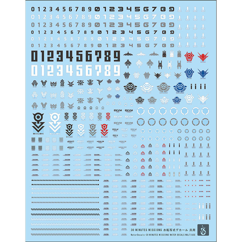 YAN FLAME Water Slide Decal 30MM 1/144 general use Fluo tYPE (YAN30MM004) 20250721