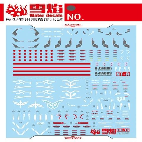 20250722 XUEYAN XY / SNOW FLAME HG 16 NT-A / Sinanju Stein 2in1 Fluorescence High-Accuracy Water slide decal