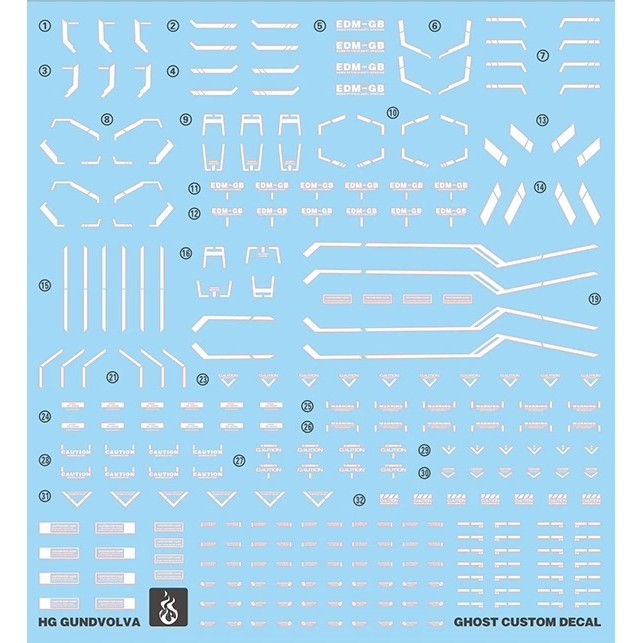 YAN FLAME Water Slide Decal GHOST TWFM 24 HG gundvolva Fluo Water Slide Decal (YANHG007) 20250721