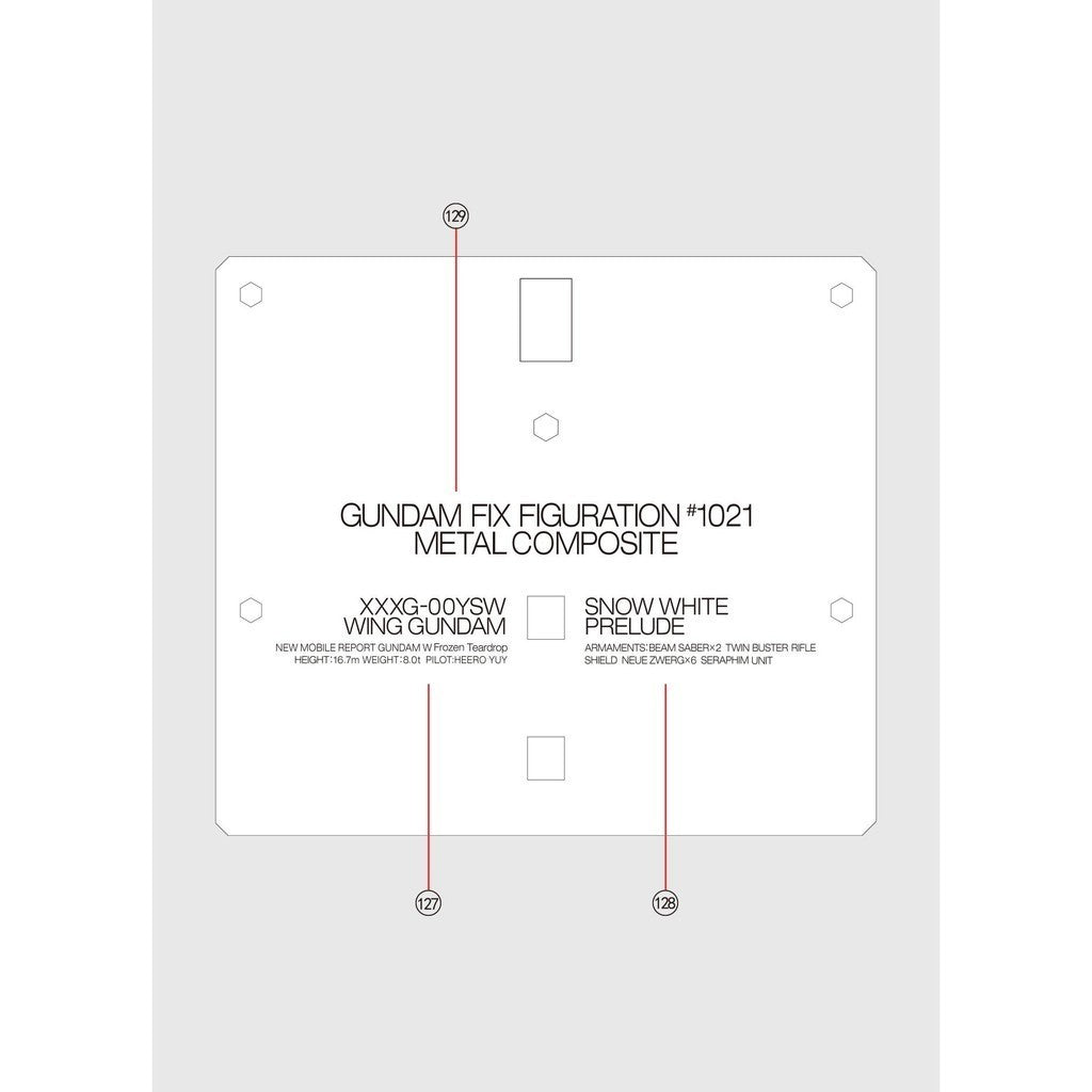 1010 Water Slide Decal MG 1/100 FIX Type XXXG-00YSW Snow White Prelude Wing 1010MG039