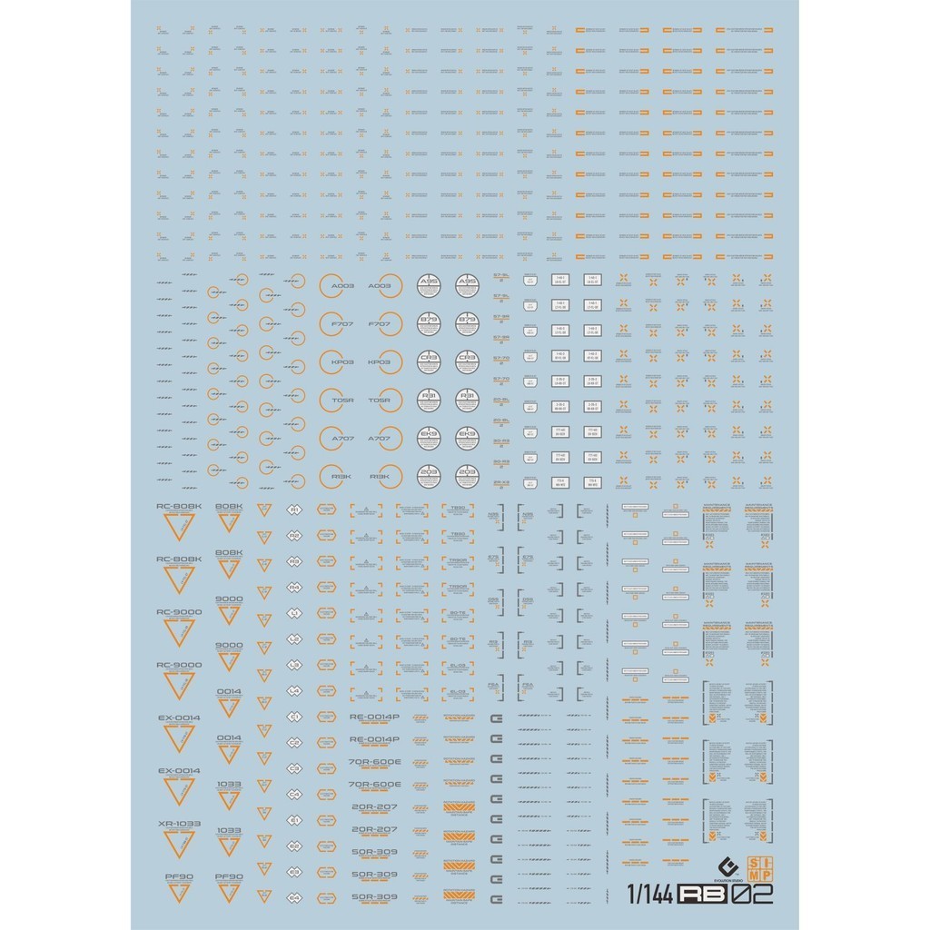 20250721 EVO RB02 1/144 HIQ Sign Warinig Fluo Water Slide Decal EVO100