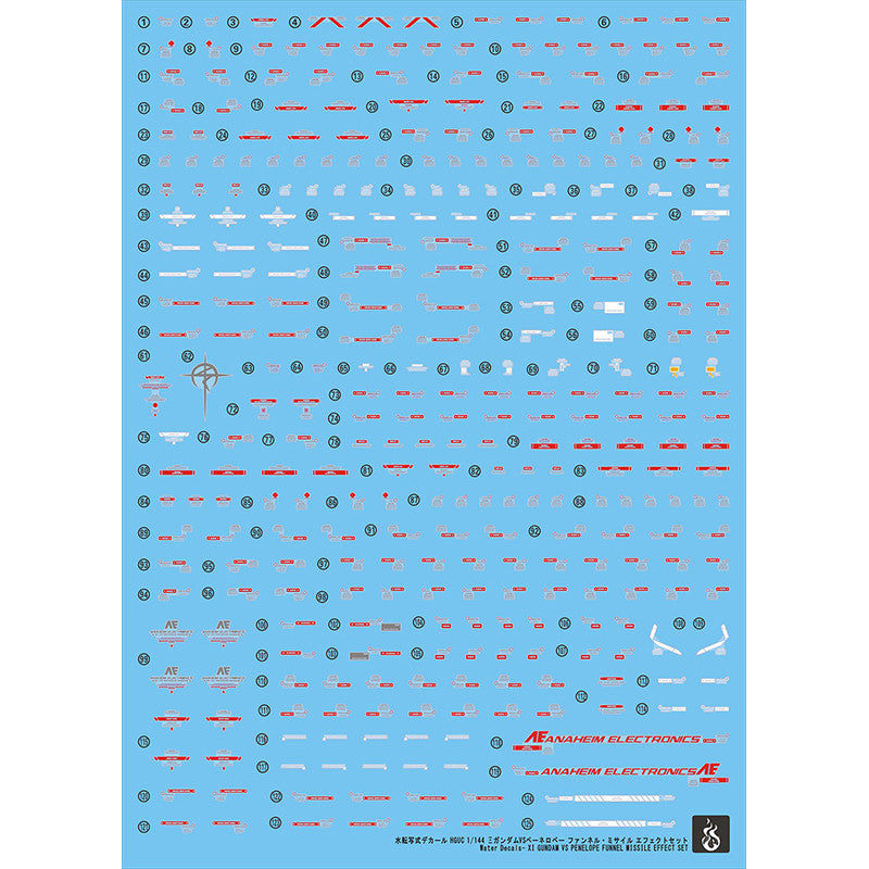 YAN HGUC XI VS PENELOPE FUNNEL MISSILE EFFECT SET WATER SLIDE DECAL (YANHG047) 20250721