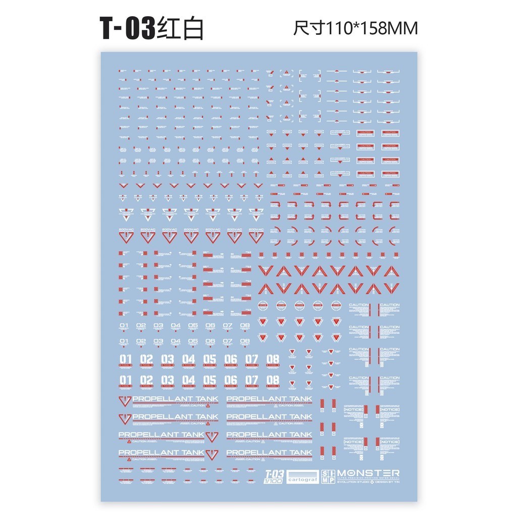 20250721 EVO Monster 1/100 T03 General use water slide decal EVOJS003-1 EVOJS003-2 EVOJS003-3 EVOJS003-4