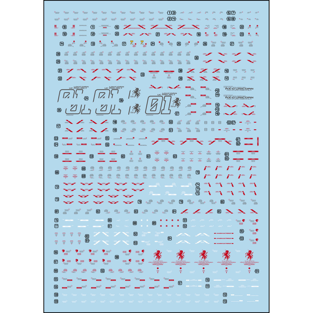 Transamsphere TRS MGEX MG 1/100 Unicorn Ver.ka Water Slide Decal TRSMG006