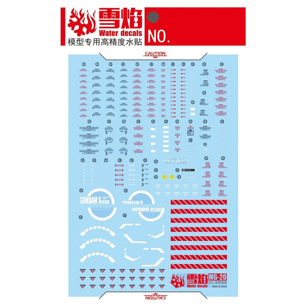 20250722 XUEYAN XY / SNOW FLAME MG 1/100 Deep Strike Striker Water slide decal