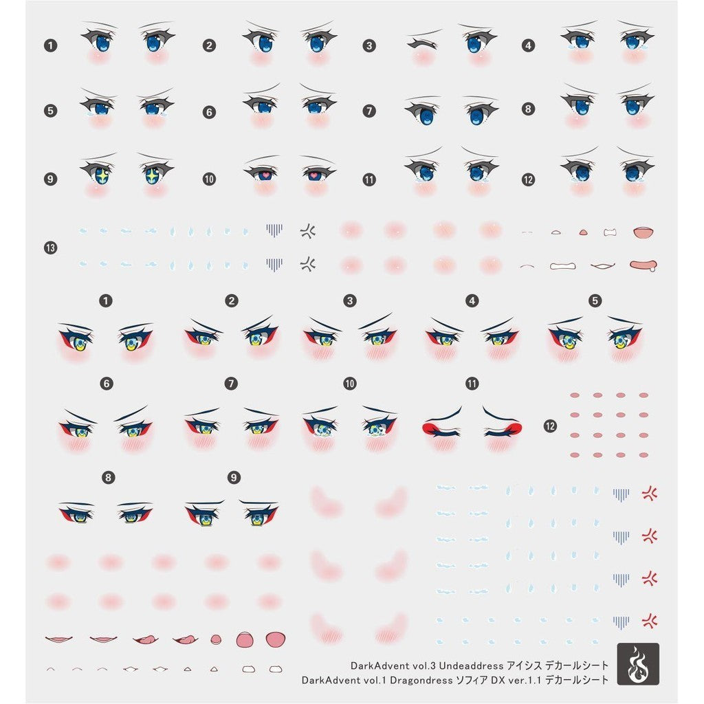 YAN FLAME ALPHAMAX SKYTUBE DarrkAdvent vol.1 Dragondress DX ver 1.1 Water Slide Decal Fluo Type (YANQT001) 20250721