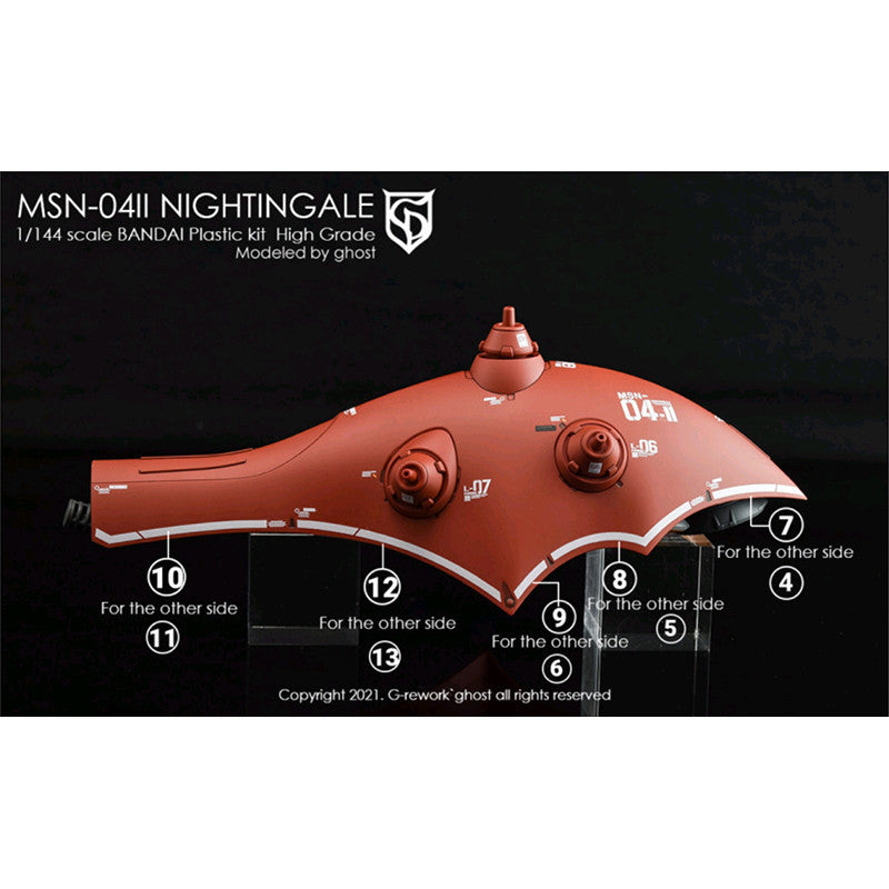 YAN FLAME GHOST HG HGUC 1/144 Nightingale Water Slide Decal Fluo Type (YANHG042) 20250721