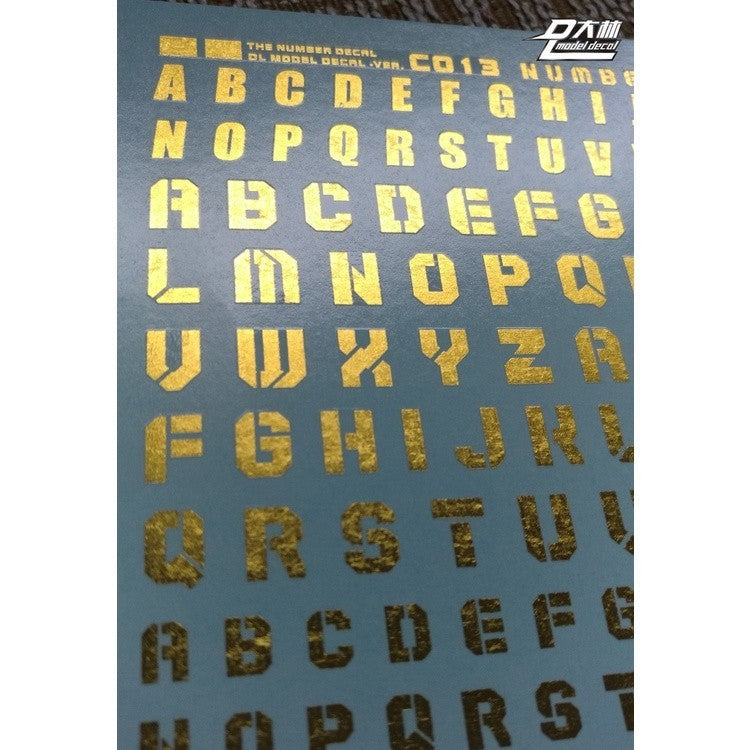DL DALIN Water slide decal C013 1/144 1/100 1/60 Letter Series General Use Gold Coating