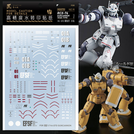 20250722 Artisan's Club HG GTO RCX-76 Guncannon Tese Type Water Slide Decal