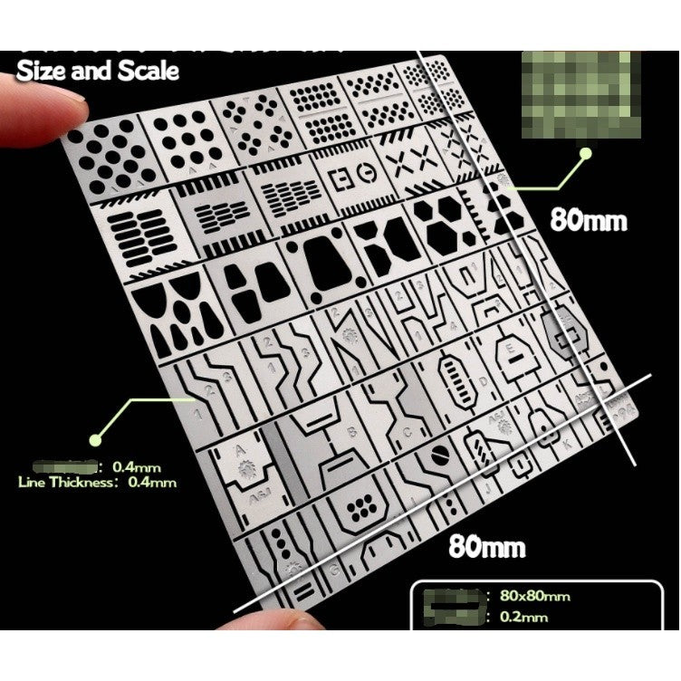 Alexen AJ0094 Dragon Horn Crystal Flake Body Engraving Details Auxiliary Ruler  Model Tool