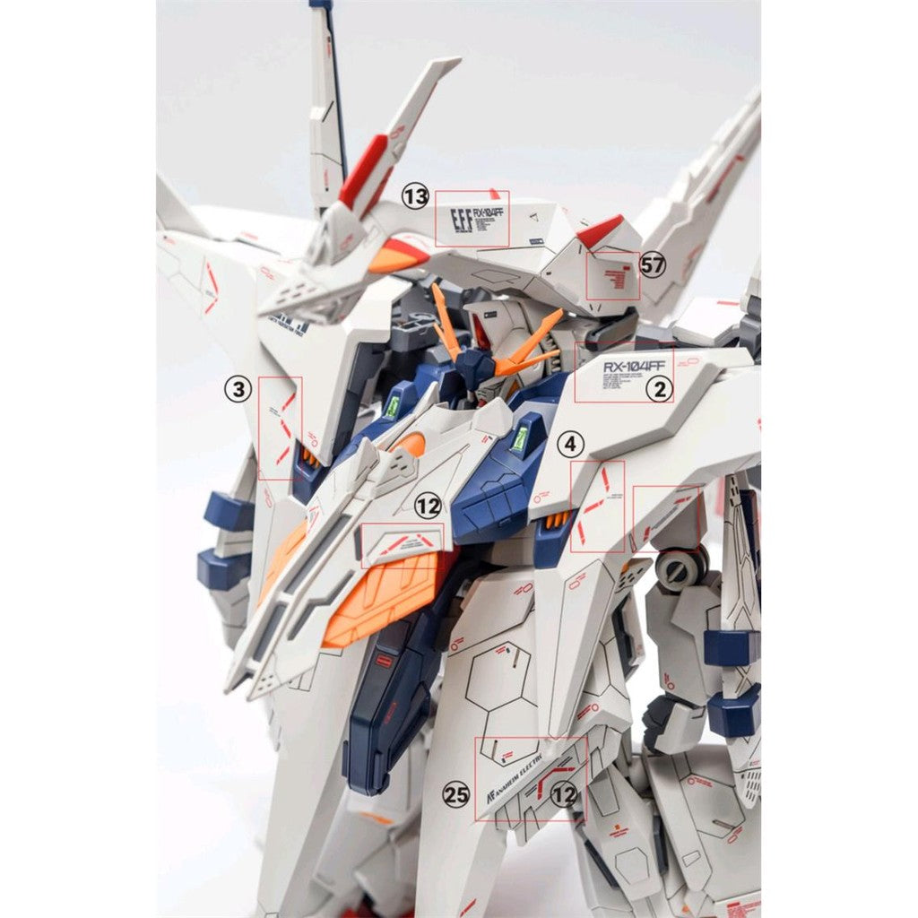 YAN GHOST HG RX-104 PENELOPE FUNNEL MISSILE EFFECT SET WATER SLIDE DECAL (YANHG016) 20250721