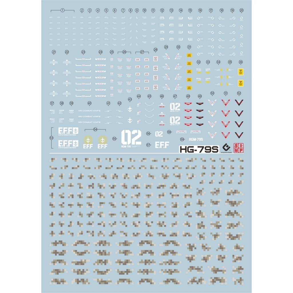 20250721 EVO PB HGUC HG RGM-79S spartan fluo water slide decal EVOHG033