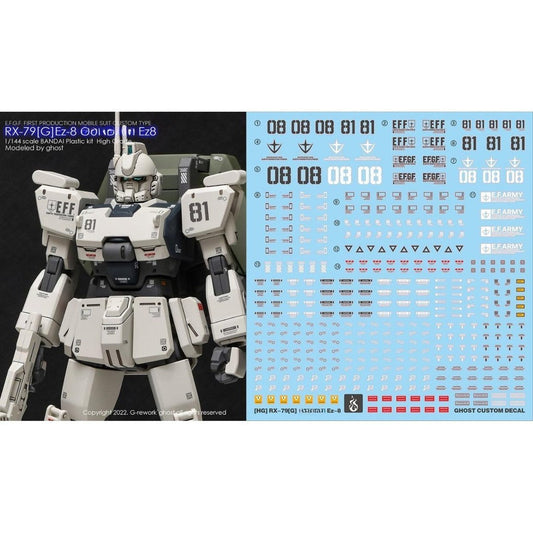 YAN FLAME Water Slide Decal GHOST HGUC HG 1/144 RX-79[G] Ez-8 Fluo (YANHG036) 20250721