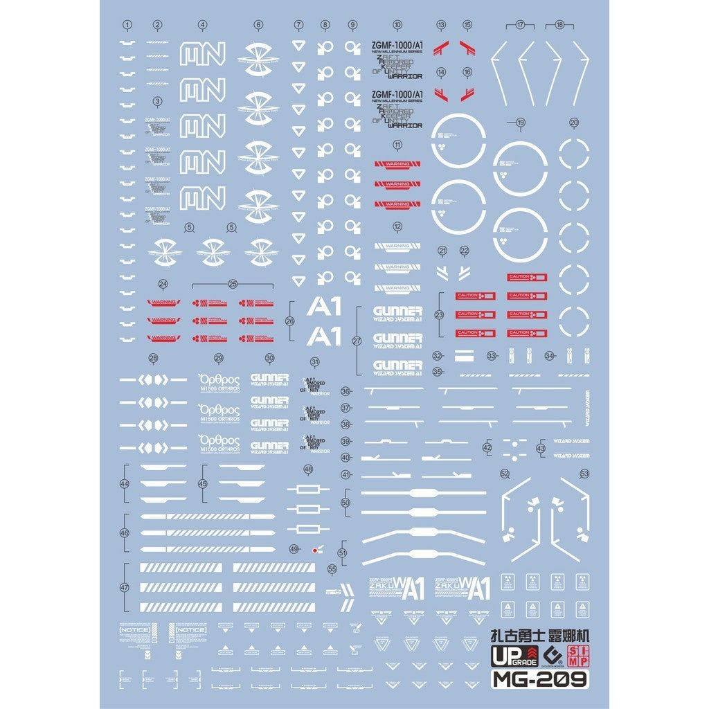 20250721 EVO MG 1/100 Lunamaria Warrior Zaku Water Slide Decal EVOMG056