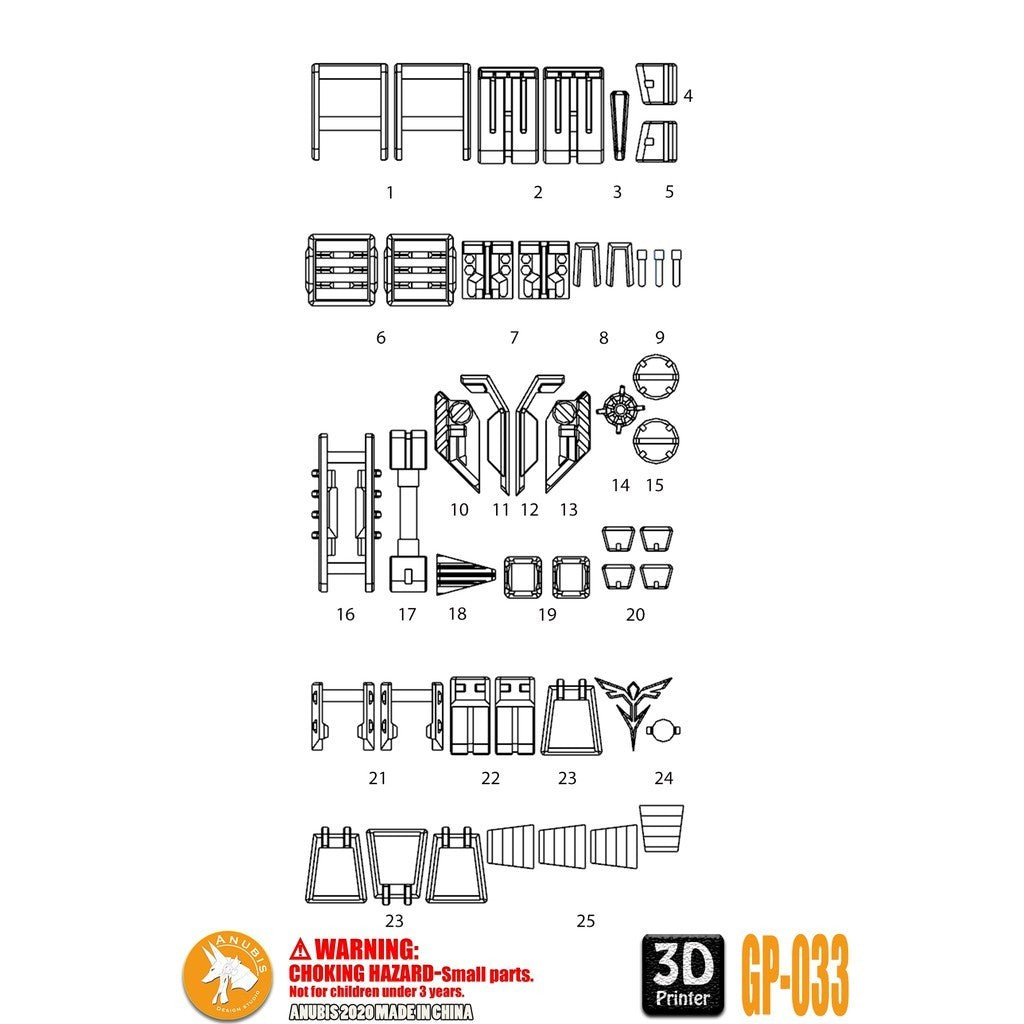 ANUBIS 3D print detail upgrade parts GP033 upgrade fit for MG SAZABI ver.ka no kits Collectibles