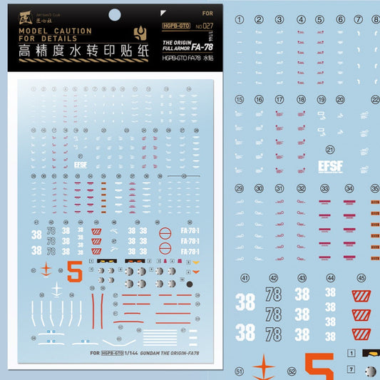 20250722 Artisan's Club HG 1/144 GTO FA78 Full Armor [HGPBGTO-027 ] Water Slide Decal