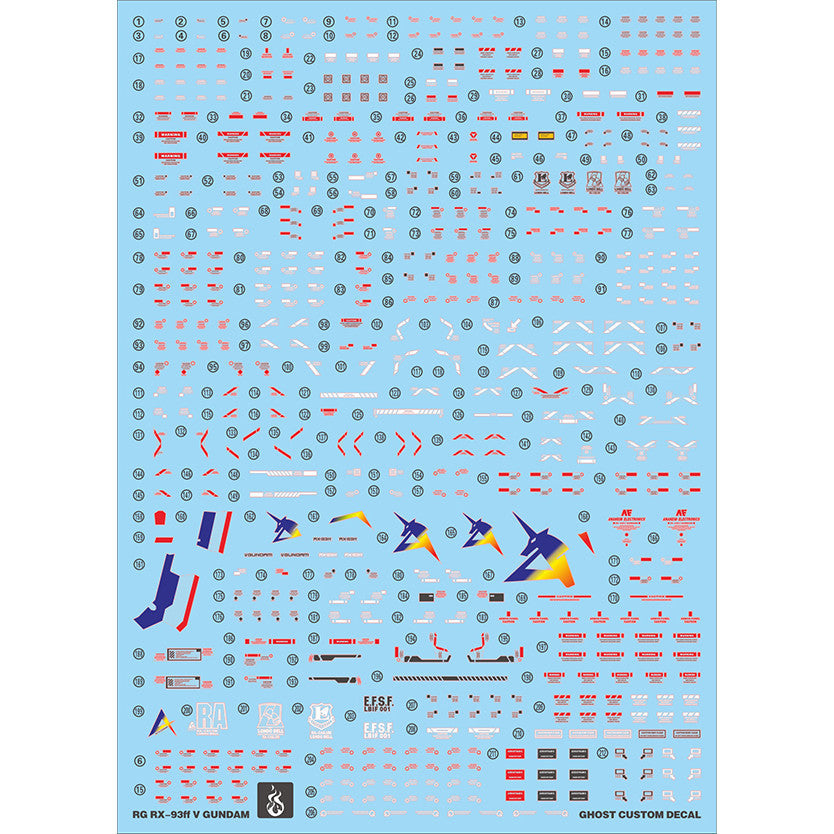 YAN FLAME Water Slide Decal RG 1/144 RX-93ff Nu v PB (YANRG012) 20250721