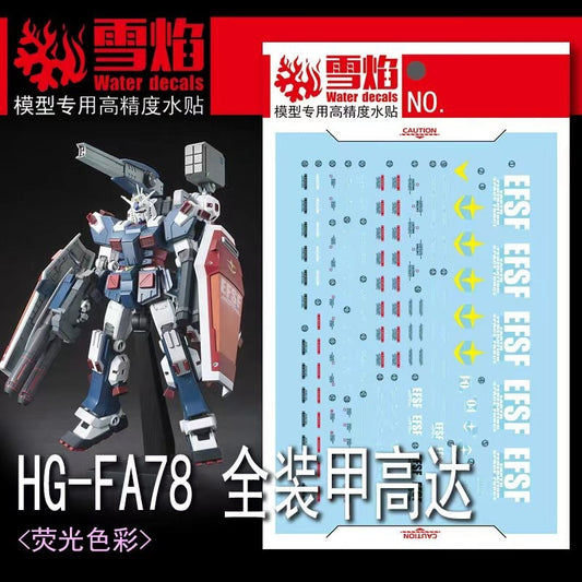 20250722 XUEYAN XY / SNOW FLAME HG-69 HG FA78 Full armor Water slide decal