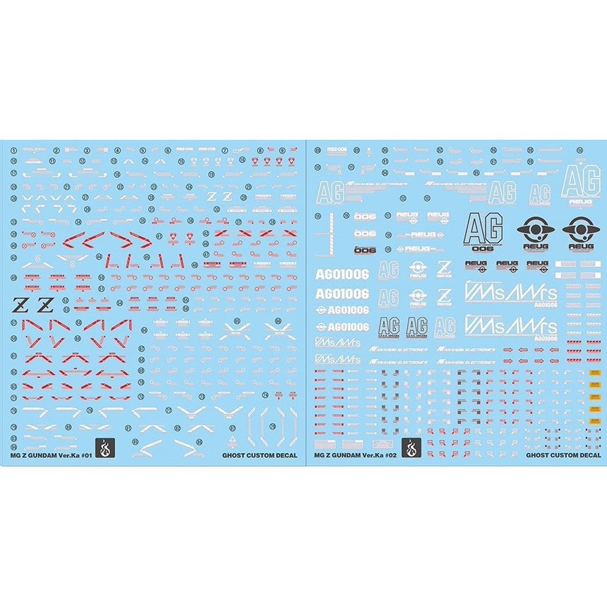 YAN FLAME GHOST MG Z  ZETA Ver.Ka 20TH Fluo Type Water Slide Decal (YANMG030) 20250721