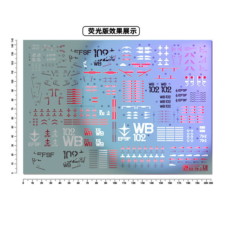 20250722 Artisan's Club PGU PG 1/60 RX-78-2 2.0 Fluo Water Slide Decal