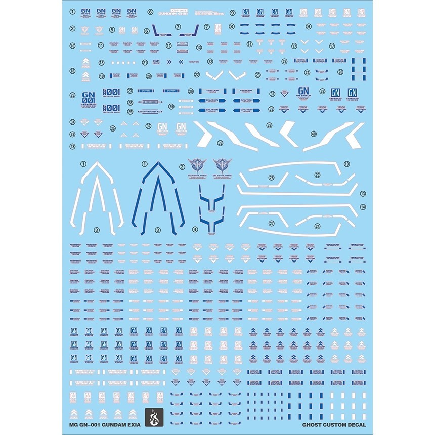 YAN FLAME Water Slide Decal GHOST MG 1/100 EXIA Fluo Type (YANMG026) 20250721