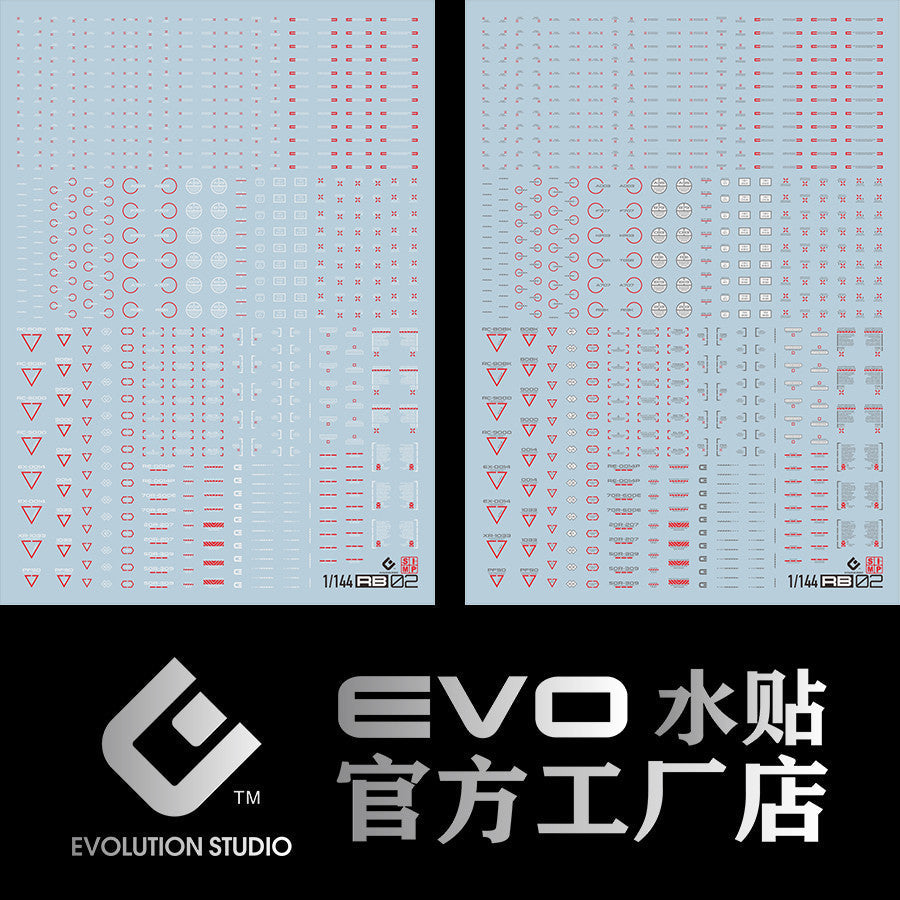 20250721 EVO RB02 1/144 HIQ Sign Warinig Fluo Water Slide Decal EVO100