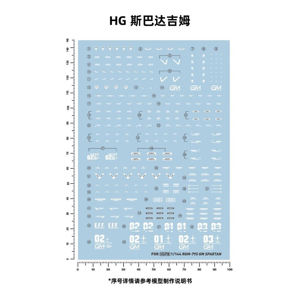 20250722 Artisan's Club HG PB RGM-79S GM Spartan [HGPB-194] Water Slide Decal