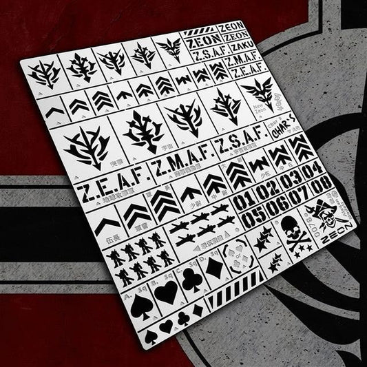 Alexen AJ0076 Zaku Zeong Model Dedicated Water Sticker Logo Battle Performance Symbol Leakage Spray Board