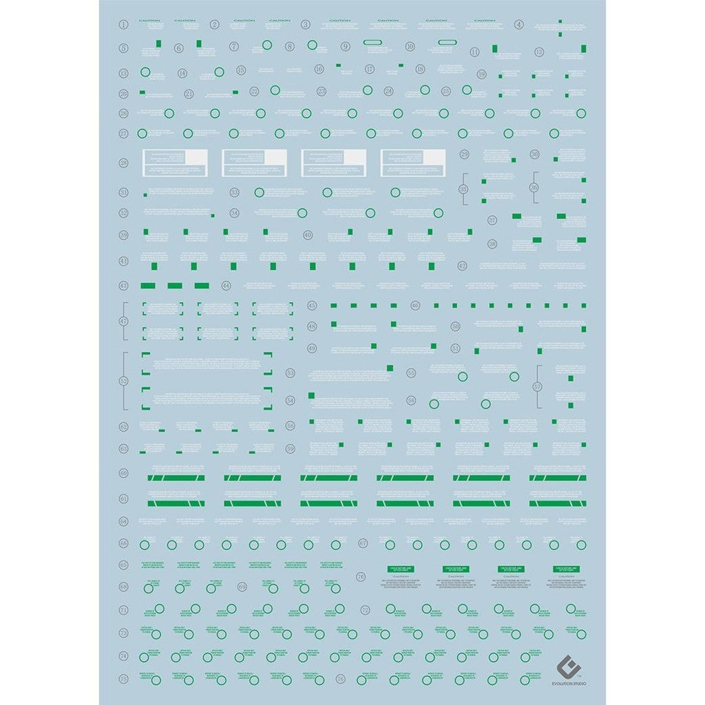 20250721 EVO PG FULL ARMOR UNICORN THREE SHIELD GREEN COATING water slide decal EVOPG016