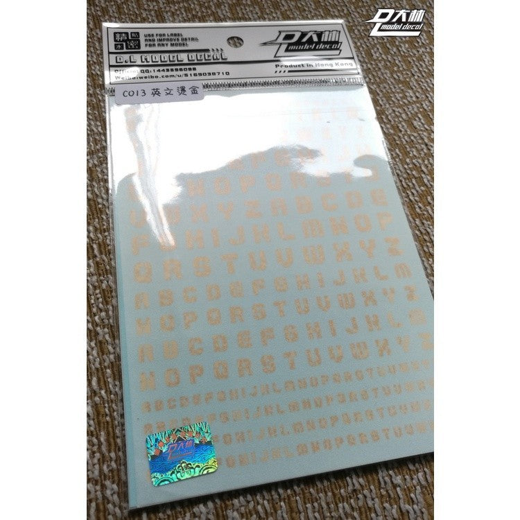 DL DALIN Water slide decal 1/144 1/100 1/60 Number Digital General Use Gold Coating