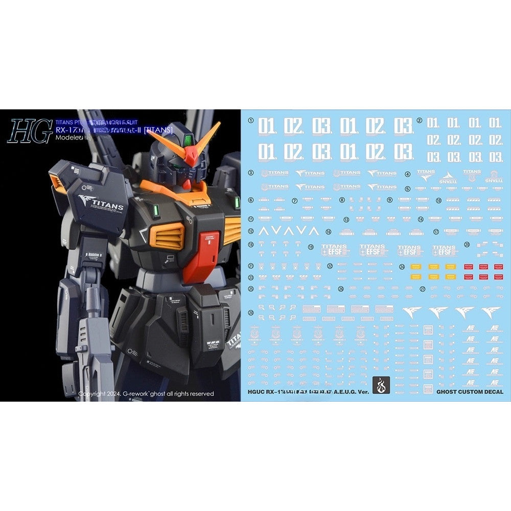 YAN FLAME GHOST HGUC MK2 MK-II Titans Fluo Water slide decal (YANHG079) 20250721