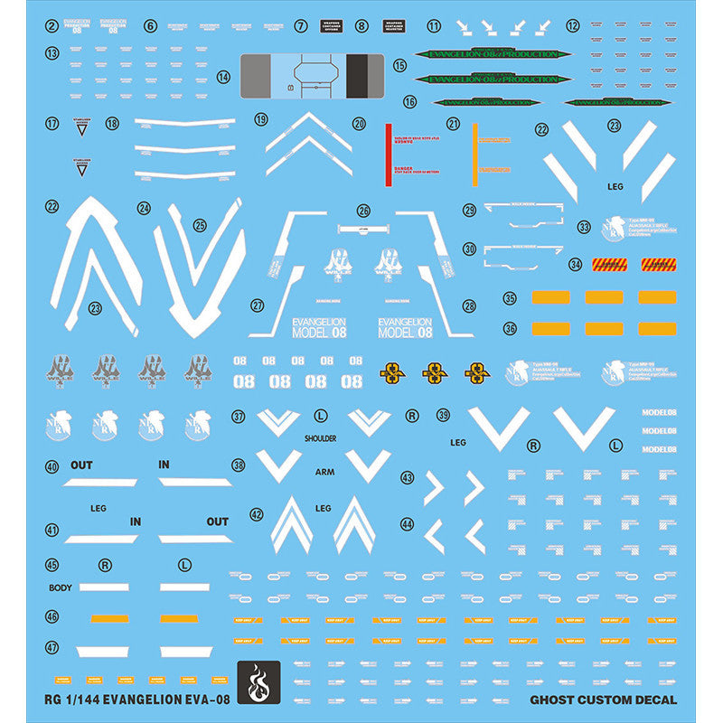 YAN FLAME Water Slide Decal GHOST RG 1/144 EVA 08 8   Fluo (YANRG025) 20250721