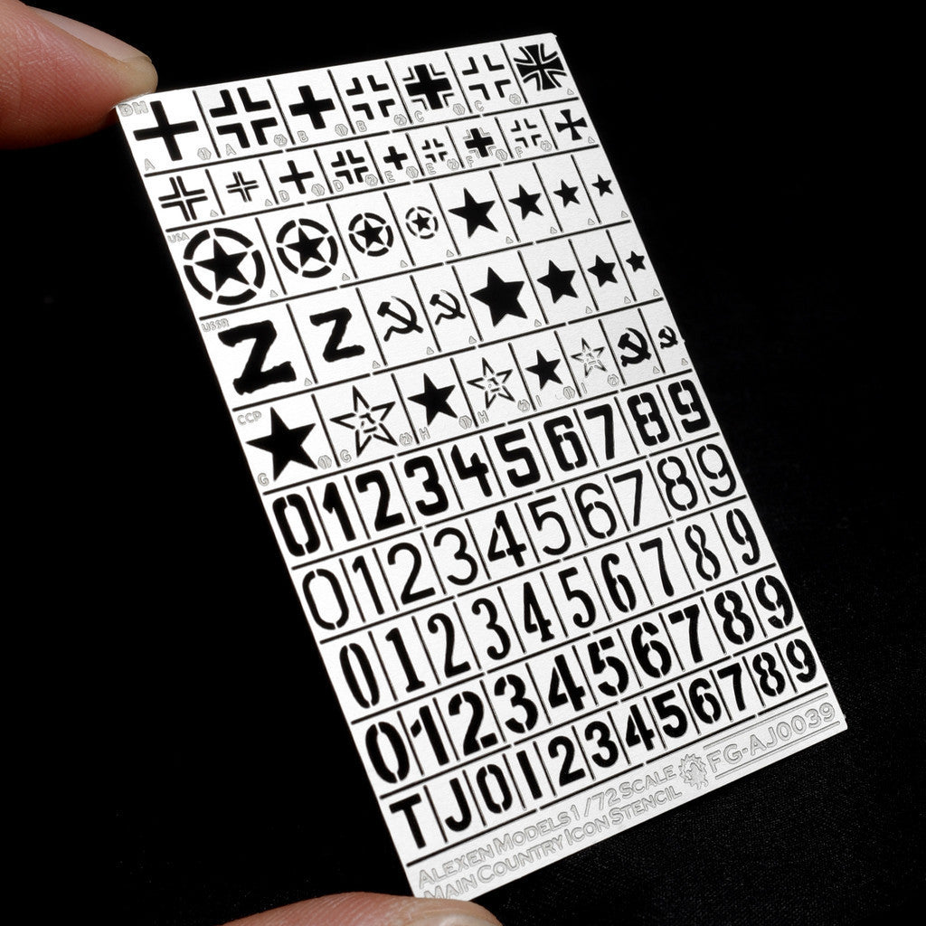 ALEXEN model Tool AJ0039 1/72 World War II German Defense Force US Soviet Army China Identification Numbers stencil