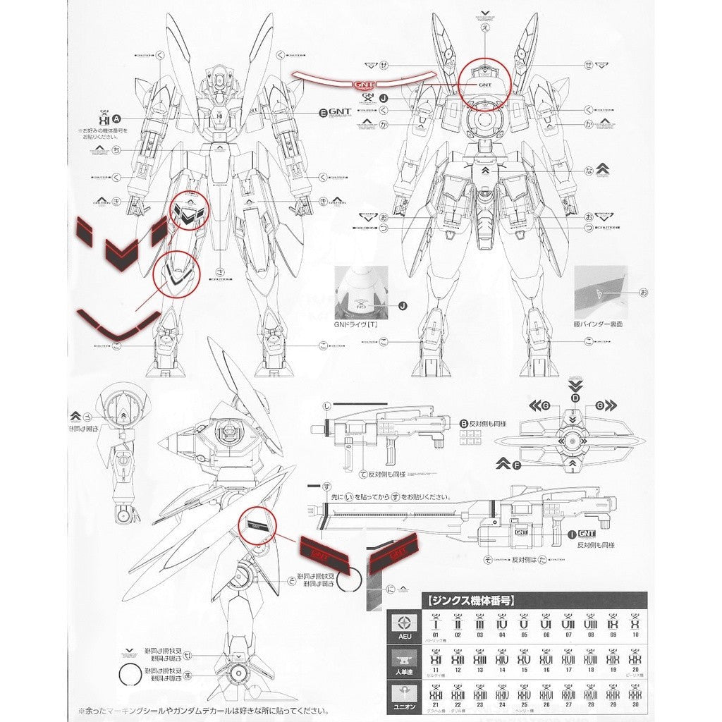 20250722 XUEYAN XY / SNOW FLAME MG GNX-603T GN-X Fluorescence Water slide decal