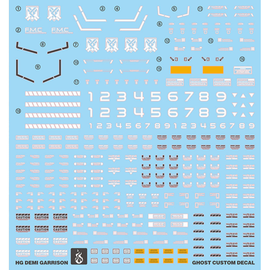 YAN FLAME Water Slide Decal GHOST TWFM HG 1/144 Demi Garrison Fluo Type (YANHG077) 20250721