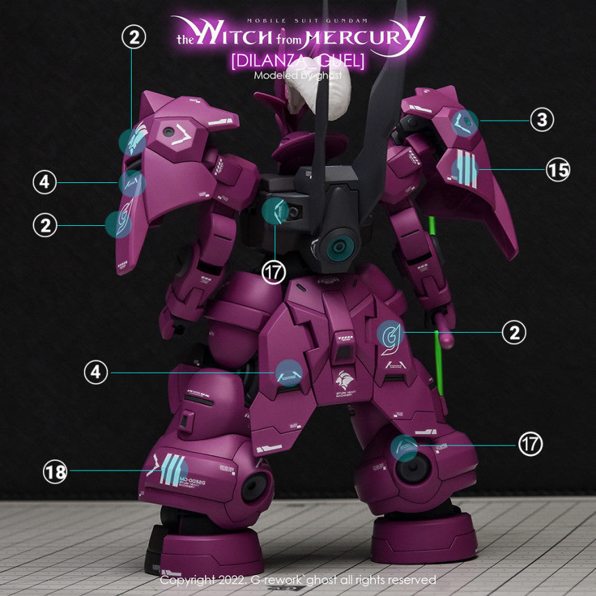 YAN FLAME Water Slide Decal GHOST HG HG TWFM Guel's dilanza Fluo (YANHG088) 20250721