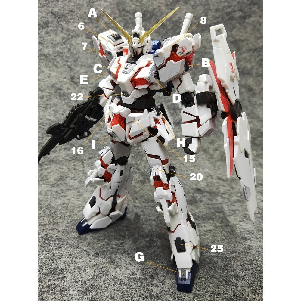 ANUBIS 3D print detail upgrade parts GP013 parts fit for RG RX-0 Unicorn no kits Collectibles