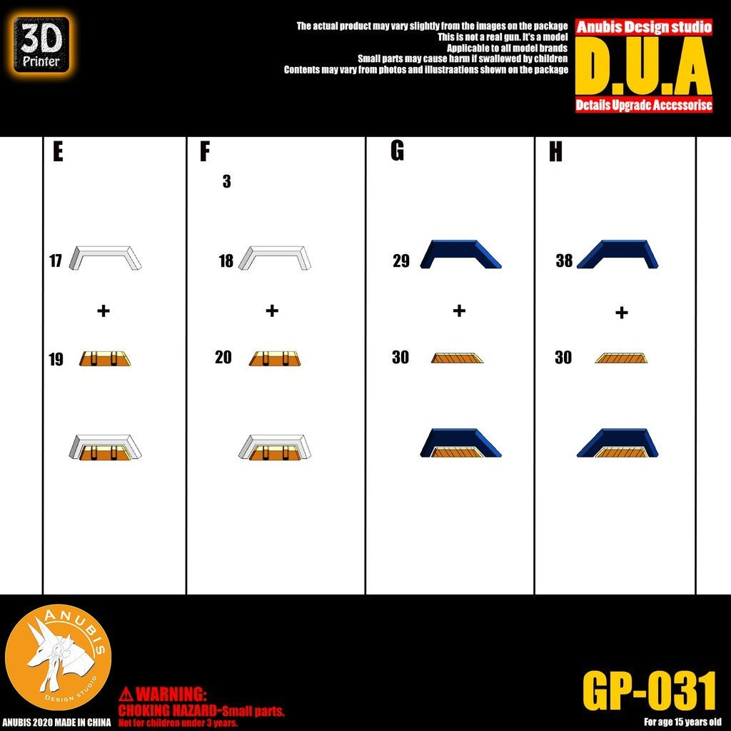 ANUBIS 3D print detail upgrade parts GP031 parts fit for  MG strike Freedom no kits Collectibles