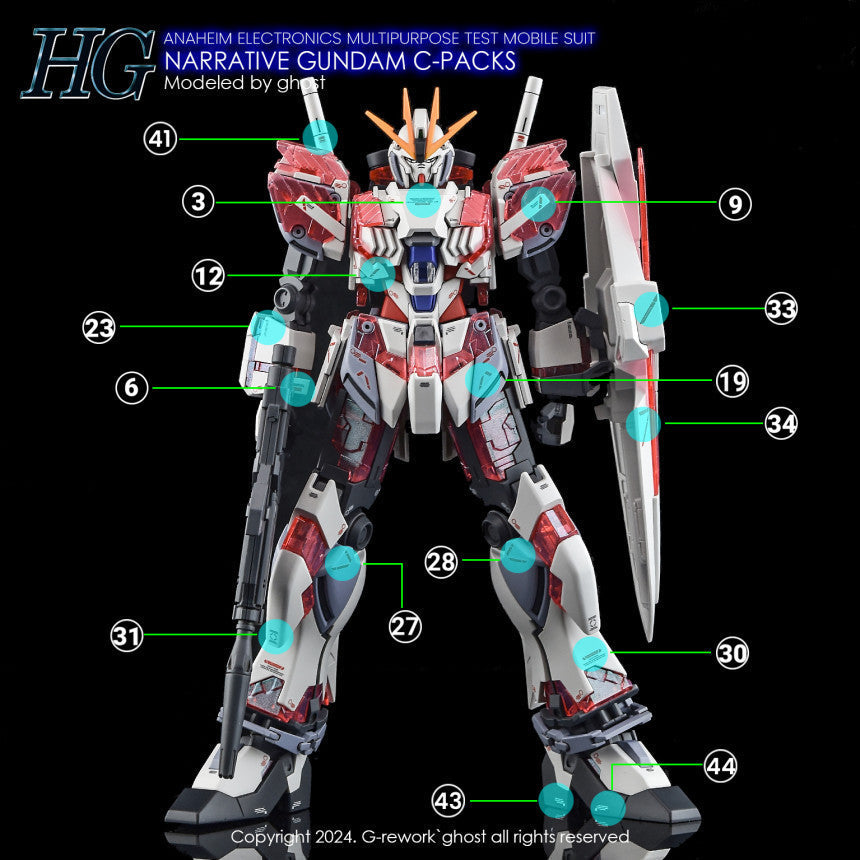 YAN FLAME GHOST HG 1/144 narrative c-packs Fluo Water slide decal (YANHG062) 20250721