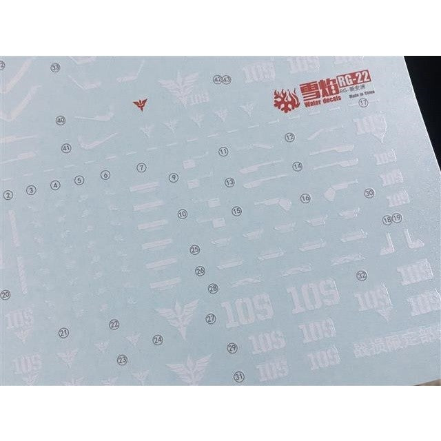 20250722 XUEYAN XY / SNOW FLAME RG HG 1/144 Sinanju  Fluorescences Water slide decal