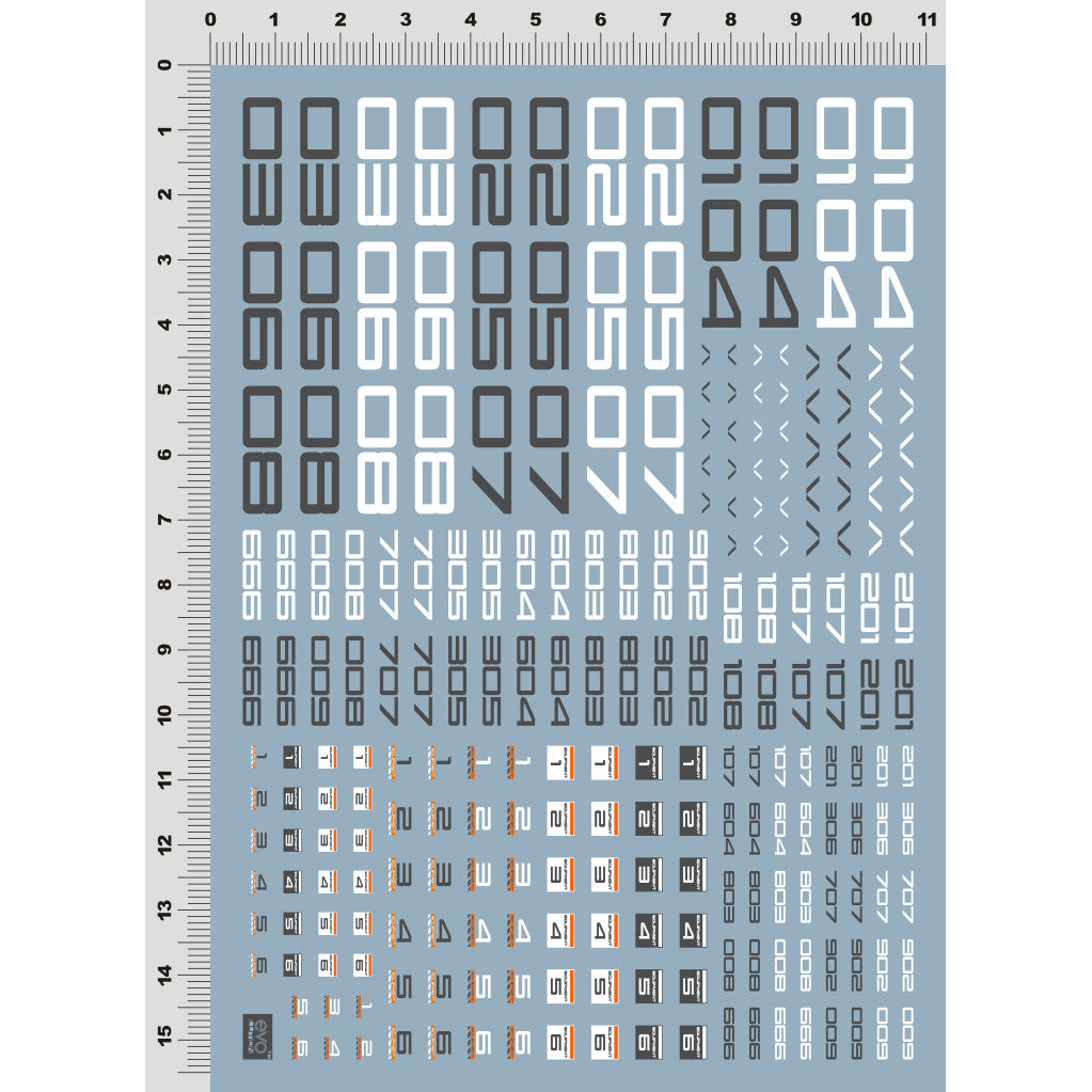 20250721 EVO HIQ Letter Number EXPD TRD Water Slide Decal EVOSP015 EVOSP016 EVOSP017