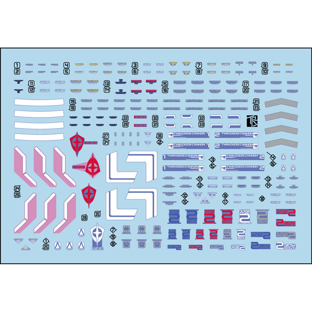 Transamsphere TRS MG 1/100 AGE-2 BOUBLE BULLET Water Slide Decal TRSMG015